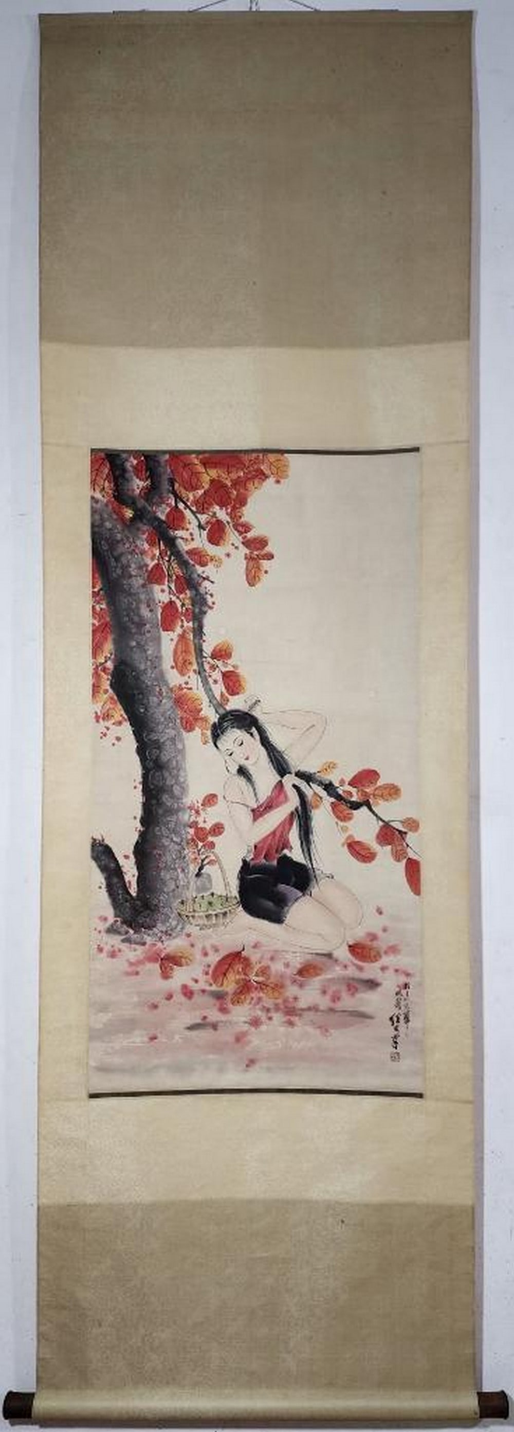 Inspired Chinese Brush Handpainting on Paper Scroll Bearing the Mark of Liu Jiru (1 of 9)