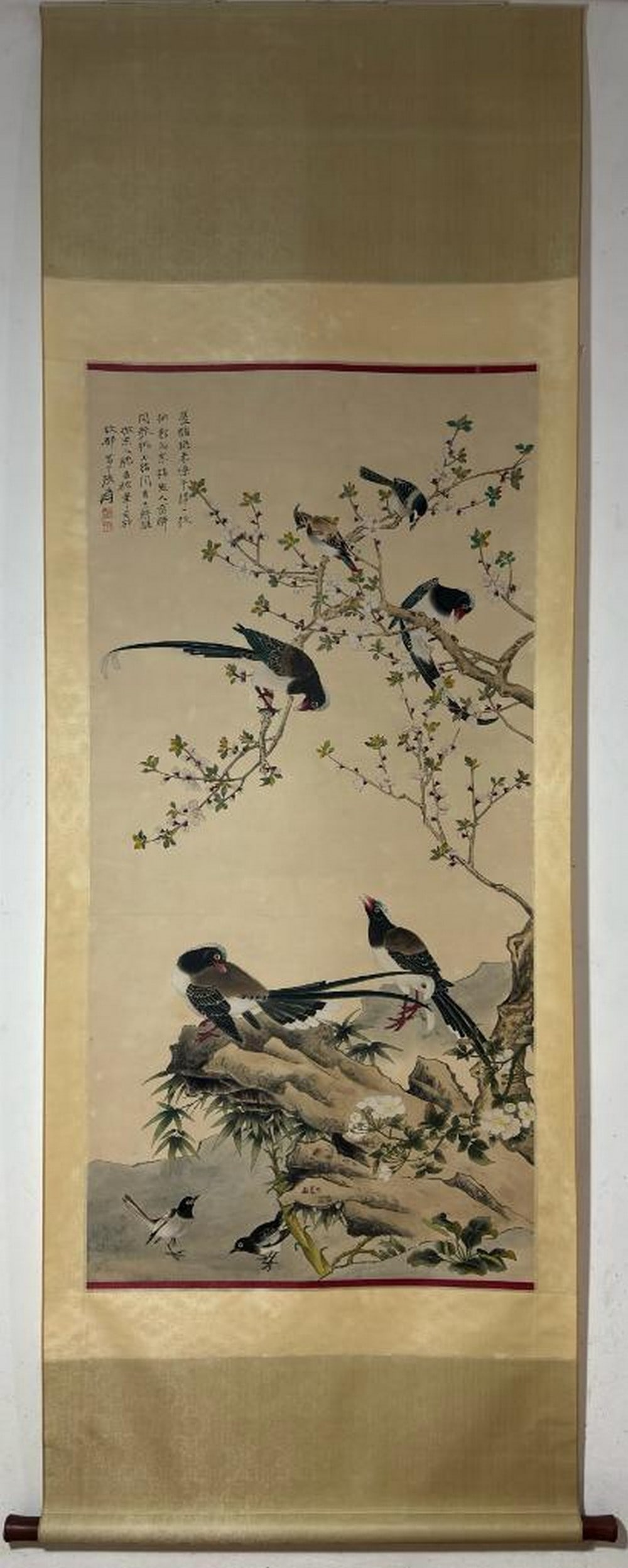 Inspired Chinese Brush Handpainting on Paper Scroll Bearing the Mark of Zhang Daqian (1 of 9)