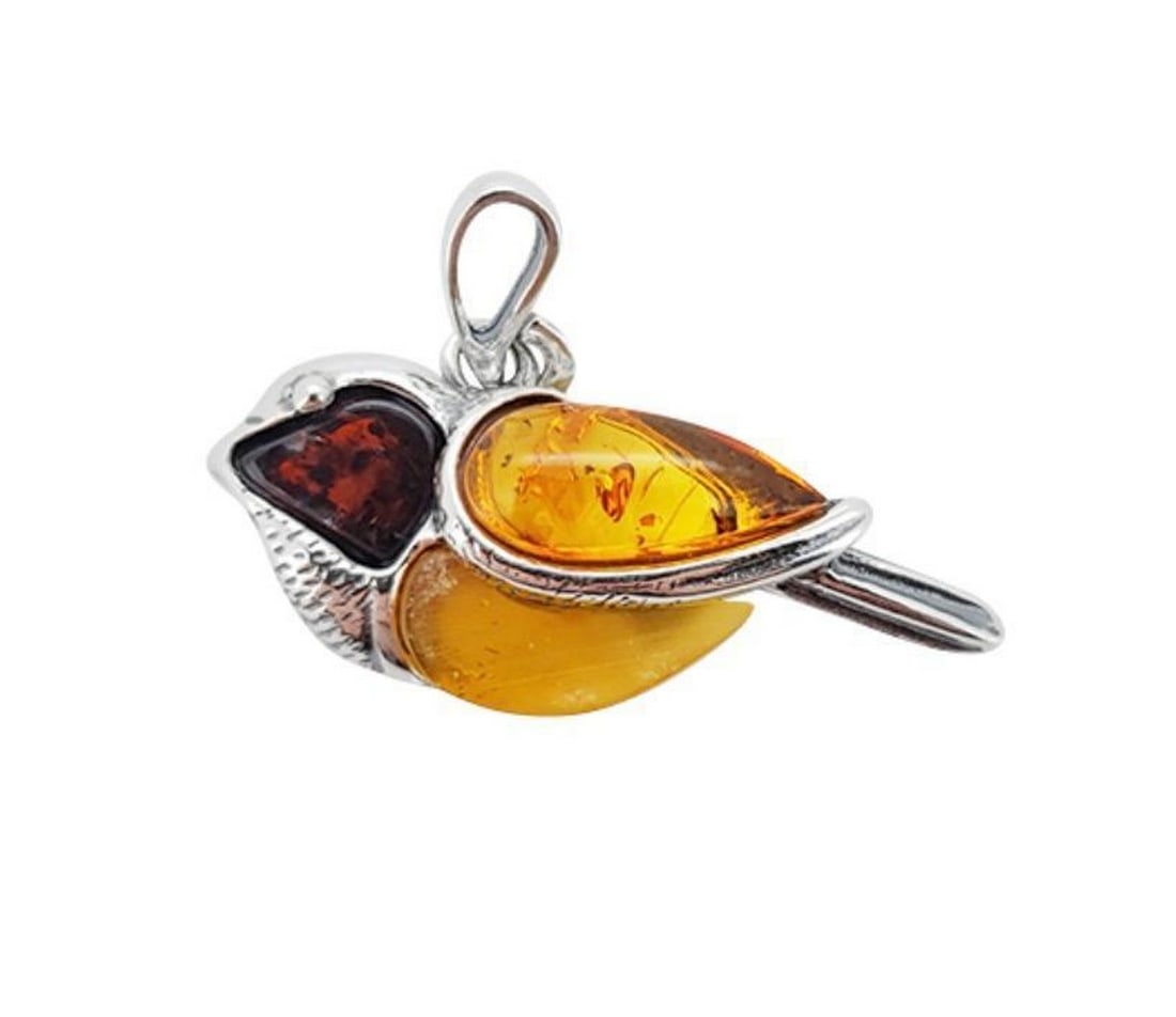 The Little Amber Bird Pendant (1 of 1)