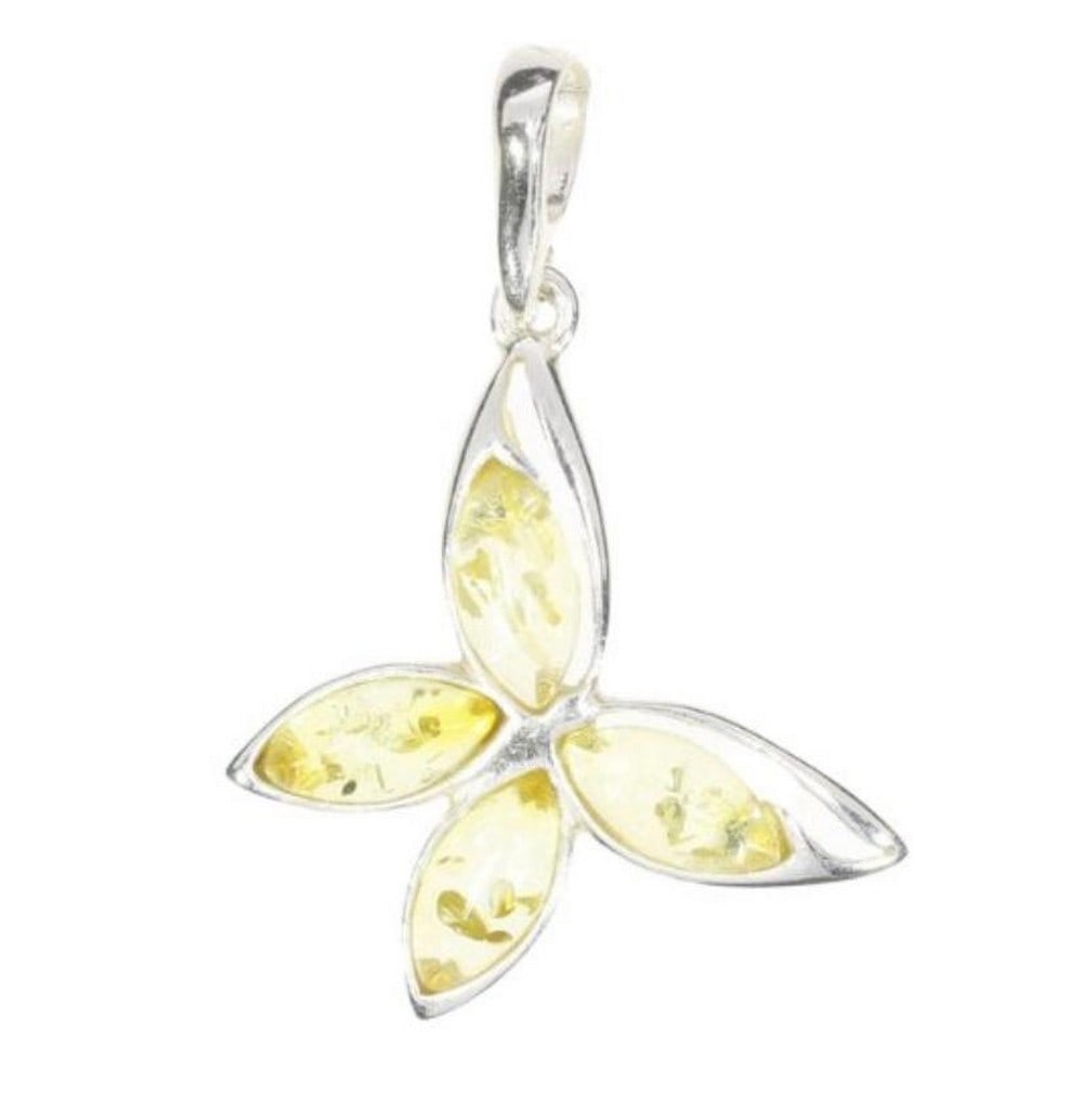 Citrine Colored Amber Stone Sterling Silver Butterfly Pendant: Citrine Colored Amber Stone Sterling Silver Butterfly Pendant This pendant features beautiful citrine colored amber stones set in 925 sterling silver. View Photos For Further Details