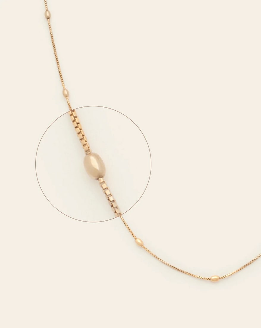 14k Vermeil Gold Plated Oval Beaded Women's Necklace: 14k Vermeil Gold Plated Oval Beaded Women's Necklace This 14K vermeil gold-plated necklace features an elegant oval beaded design that adds texture and sophistication to any look. The warm golden