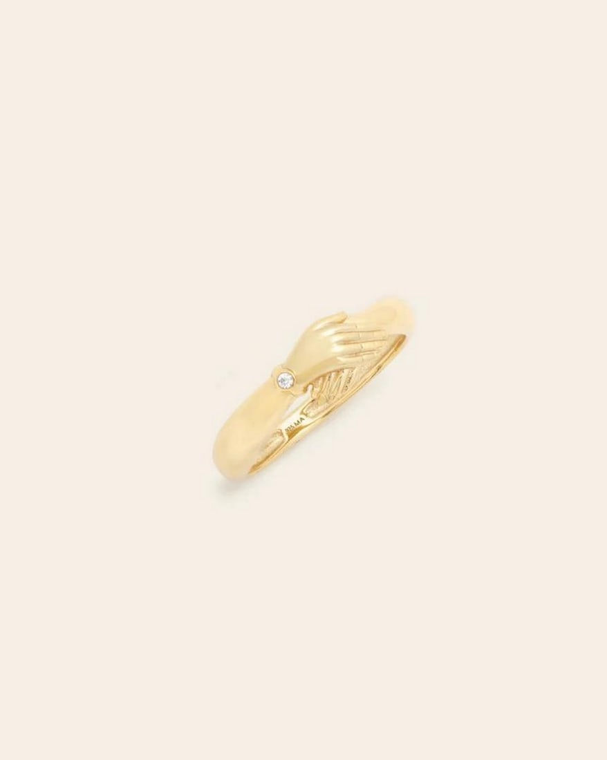 14k Vermeil Gold Plated CZ Inlay Ring: 14k Vermeil Gold Plated CZ Inlay Ring This 14K vermeil gold-plated ring features a dazzling CZ inlay that adds a touch of brilliance to its sleek design. The warm gold finish enhances its