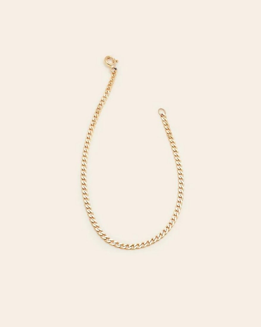 10k Solid Gold Medium Curb Chain Anklet (1 of 1)