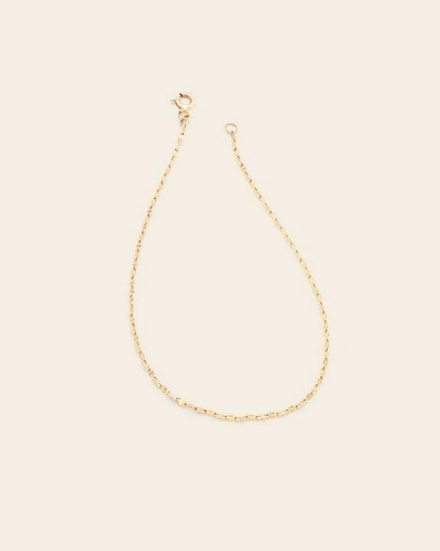 10k Solid Gold Fancy Chain Anklet (1 of 2)