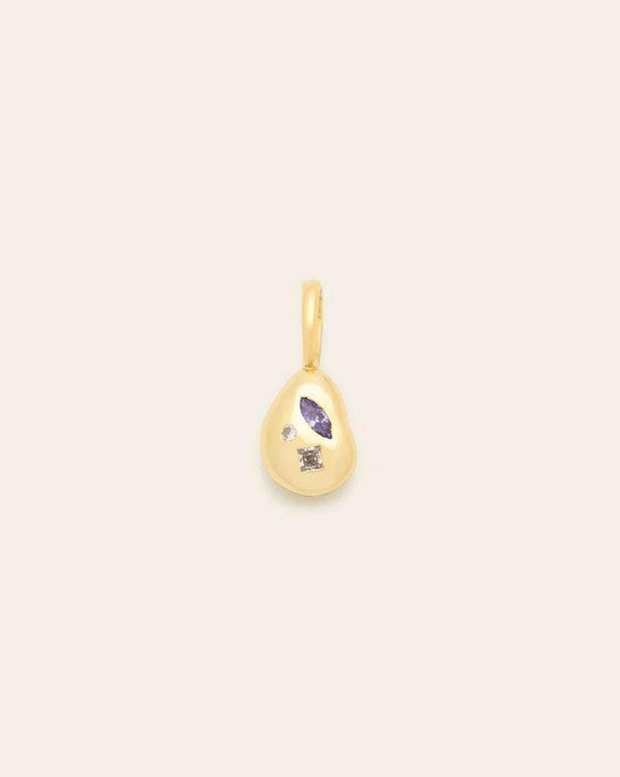 Gold Vermeil February Balance Stone Pendant: Gold Vermeil February Balance Stone Pendant Awaken your senses to clarity and tranquility with a stone that embodies harmony and balance. The ideal piece for creating a peaceful, meditative