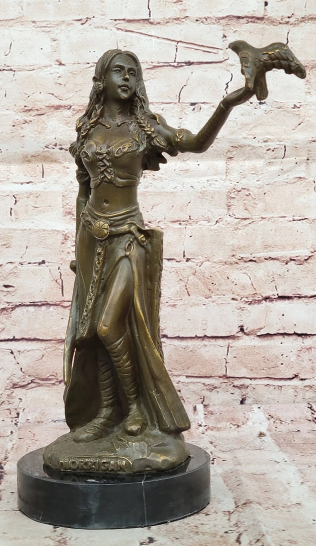 Celtic Goddess of Battle Original Bronze Statue - 13" x 9": Celtic Goddess of Battle Original Bronze Statue - 13" x 9" This powerful bronze sculpture by Aldo Vitaleh depicts the Celtic Goddess of Battle, a timeless symbol of strength, courage, and my