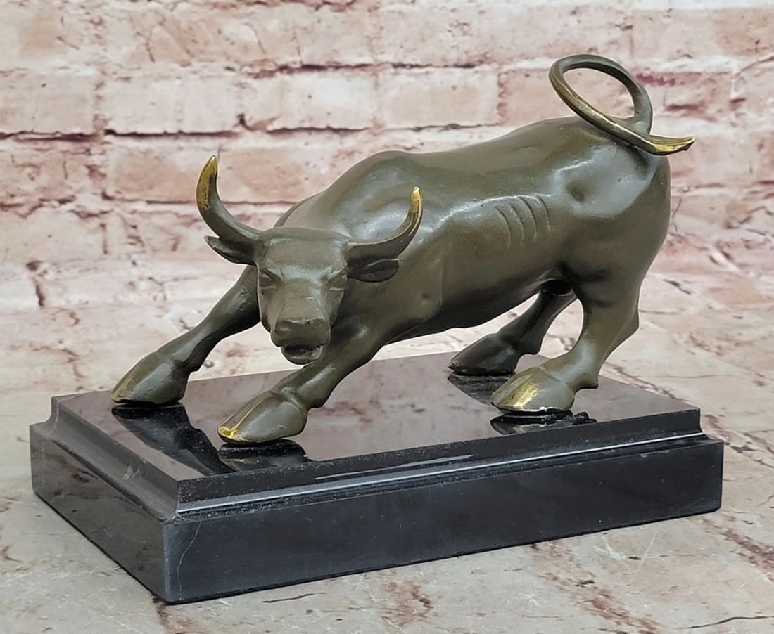 Charging Bull Original Bronze Statue - 7" x 8" (1 of 6)