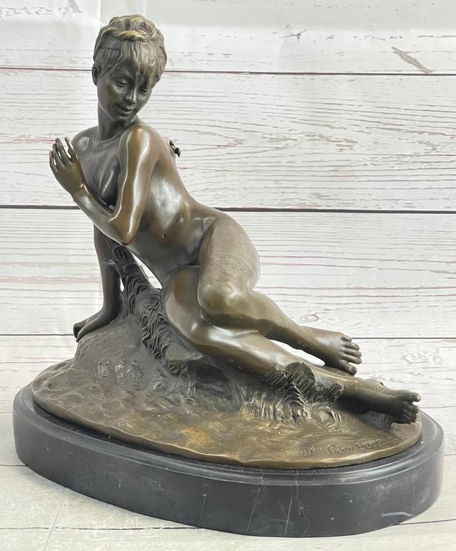 Art Deco Elegance Butterfly Lady Bronze Sculpture Inspired by Leon Bertaux - 10.5" x 11": Art Deco Elegance Butterfly Lady Bronze Sculpture Inspired by Leon Bertaux - 10.5" x 11" Immerse yourself in the intrigue and captivation of this splendid Art Deco Butterfly Lady Bronze Sculp