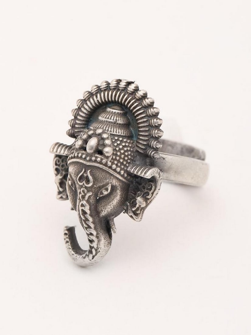 Oxidized Silver Lord Ganesha Ring (1 of 3)
