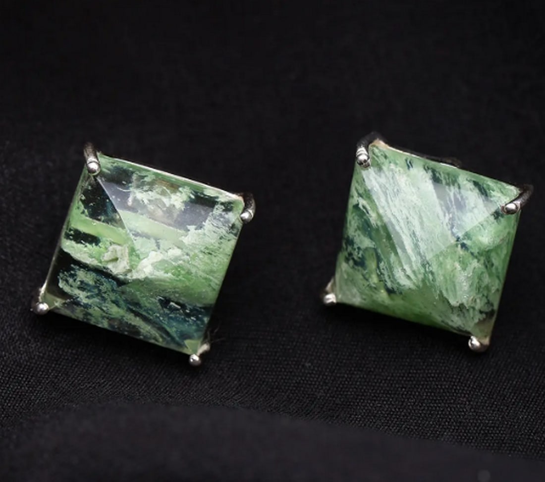 Ocean Mist Crackle Studs - 3