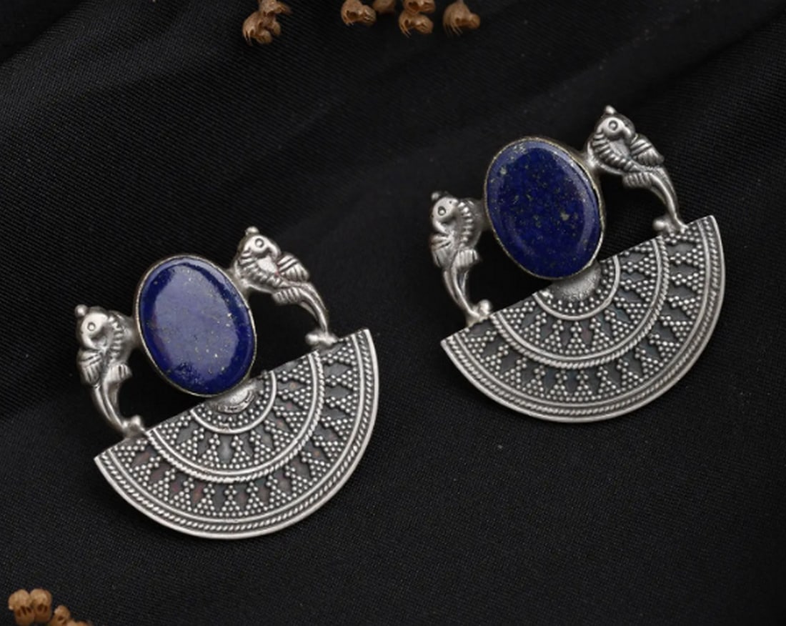 Celestial Lapis Mandala Drops - 4