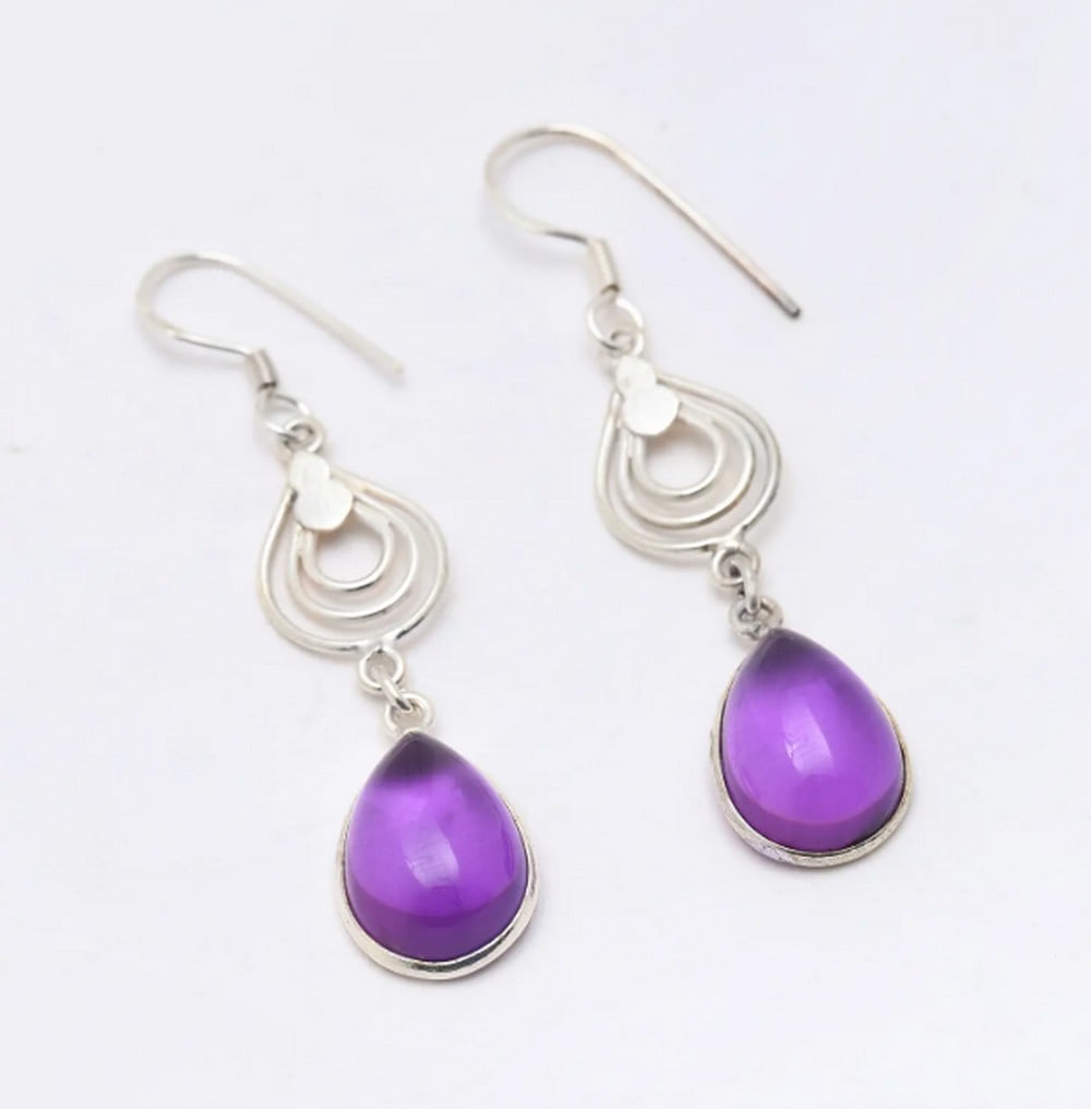 Serenity Stone Amethyst Dangles - 2