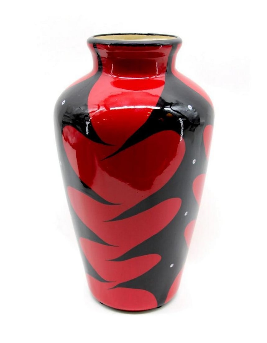 Red Cattail Pottery Vase by Veran Pardeahtan (1 of 2)