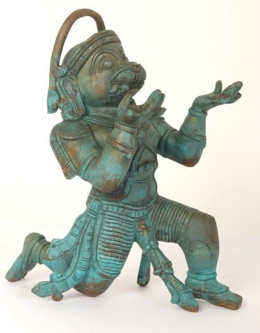 9" Powerful Ram Bhakta Hanuman Bronze Statue (1 of 4)