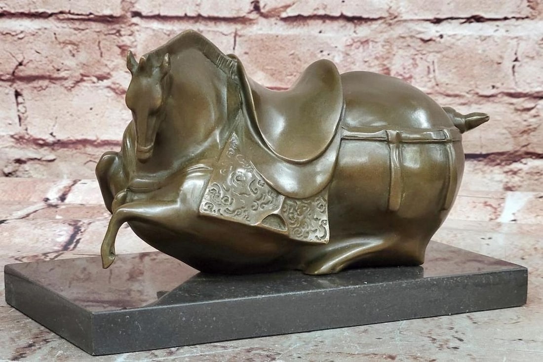 Tang Horse Chinese Zodiac Signed Bronze Sculpture by Milo – 4.5" x 8.5" (1 of 6)