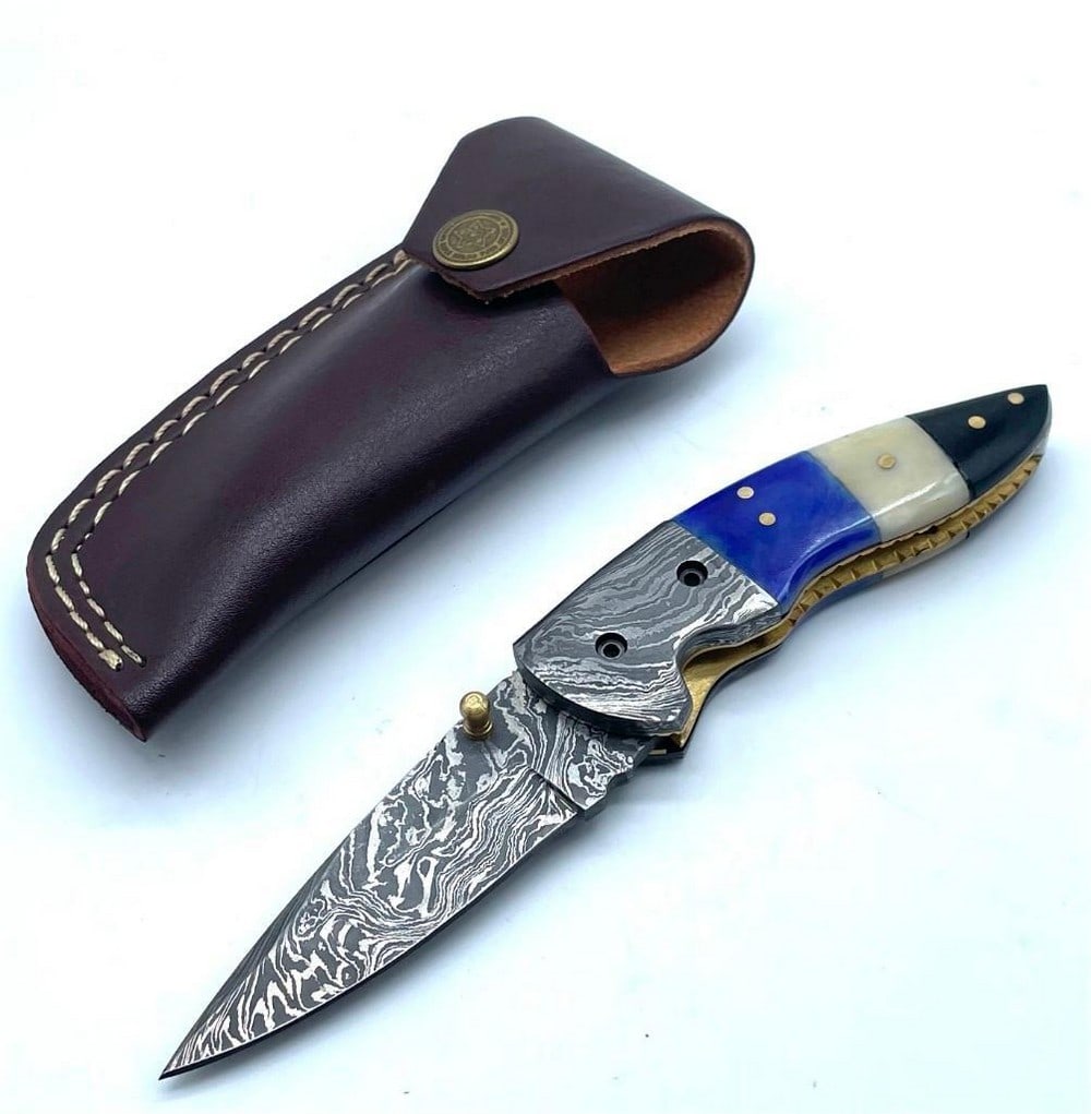 Tranquilities Folding Damascus Knife - 3