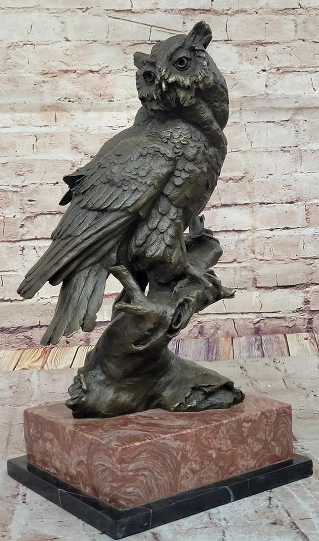 The Watchful Guardian" Bronze Owl Sculpture by Milo - 17" x 8.5 (1 of 6)