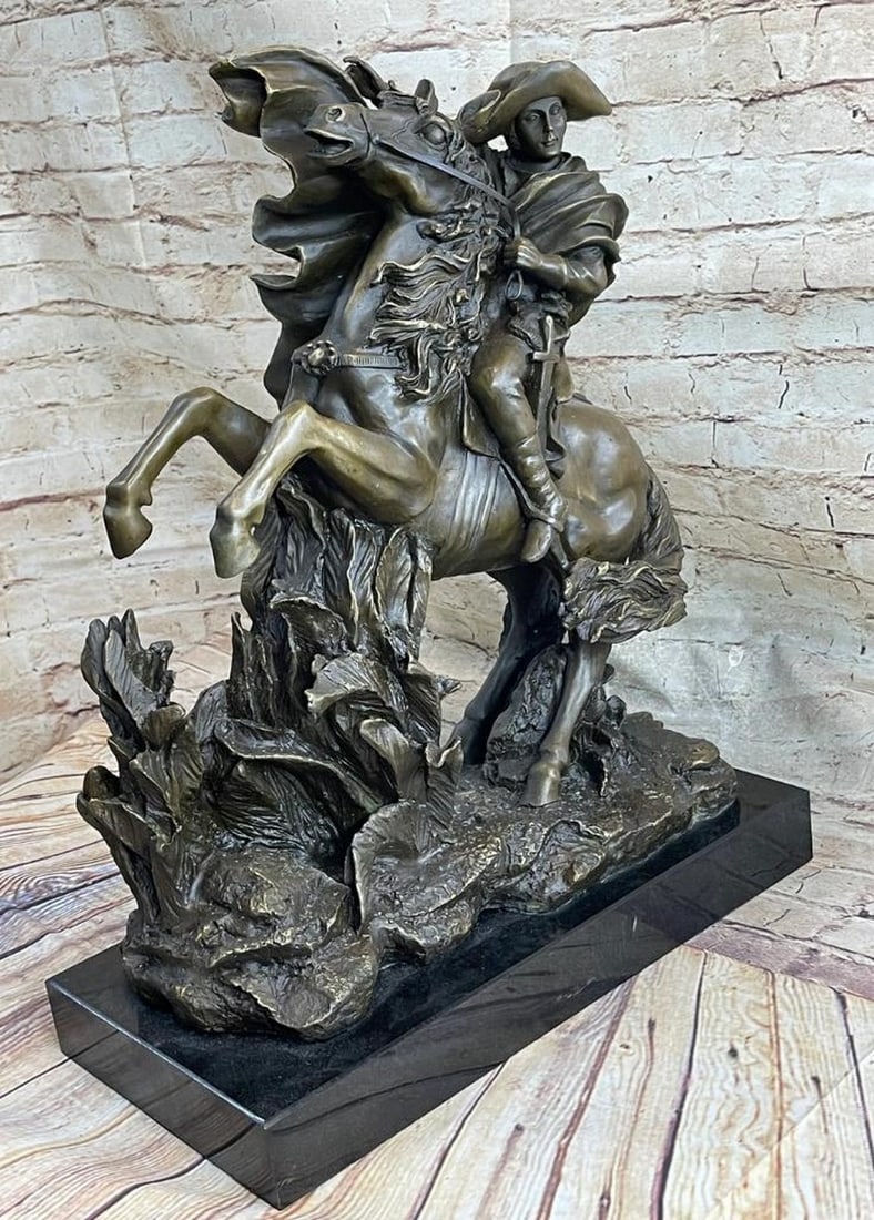 Napoleon Crossing the Alps Inspired Bronze Sculpture by Carpeux - 20" x 16.5" (1 of 7)