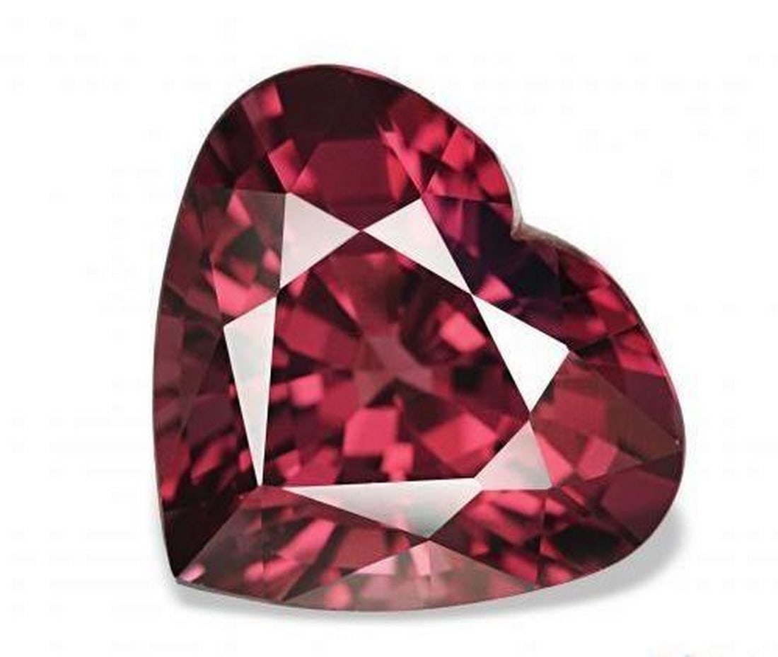 4.19ct Heart Cut Natural Merlot Red Rhodolite Garnet Gemstone (1 of 2)
