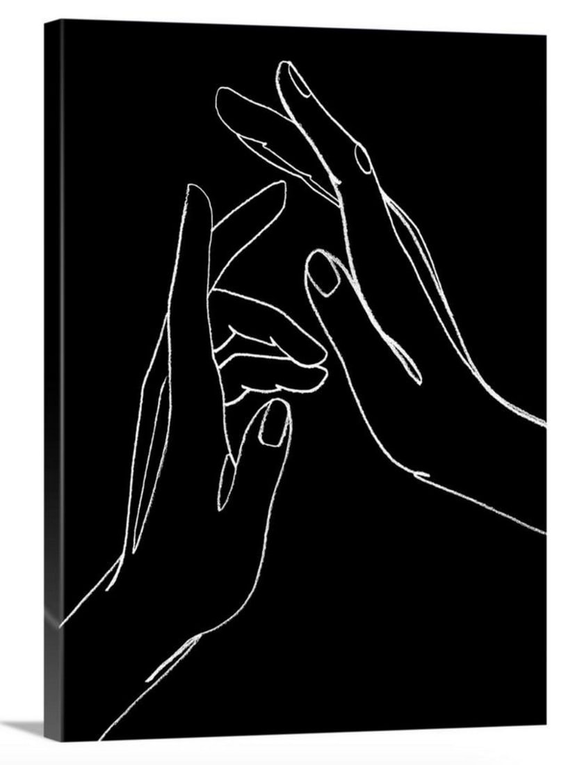 White Line Work Helping Hands Canvas Reproduction (1 of 1)