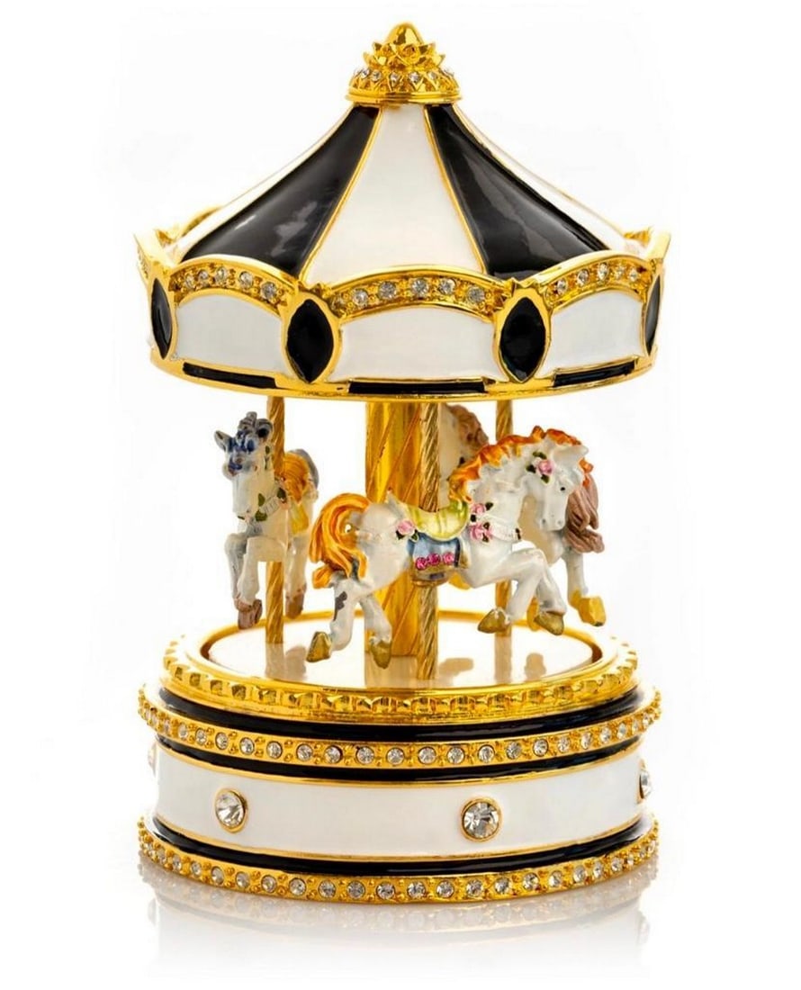 Black and White Musical Carousel With Horses (1 of 5)