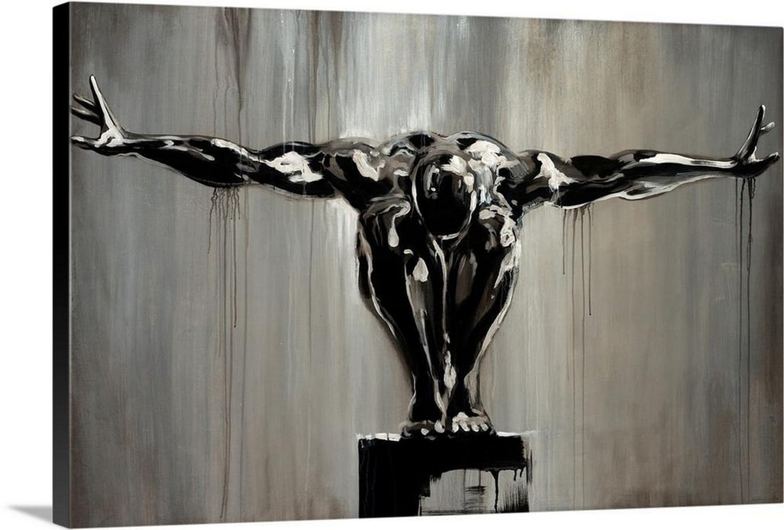 The Start to the Finish – Canvas Reproduction by Sydney Edmunds: The Start to the Finish – Canvas Reproduction by Sydney Edmunds The Start to the Finish by Sydney Edmunds is a striking figurative canvas reproduction that captures both physical strength and emoti