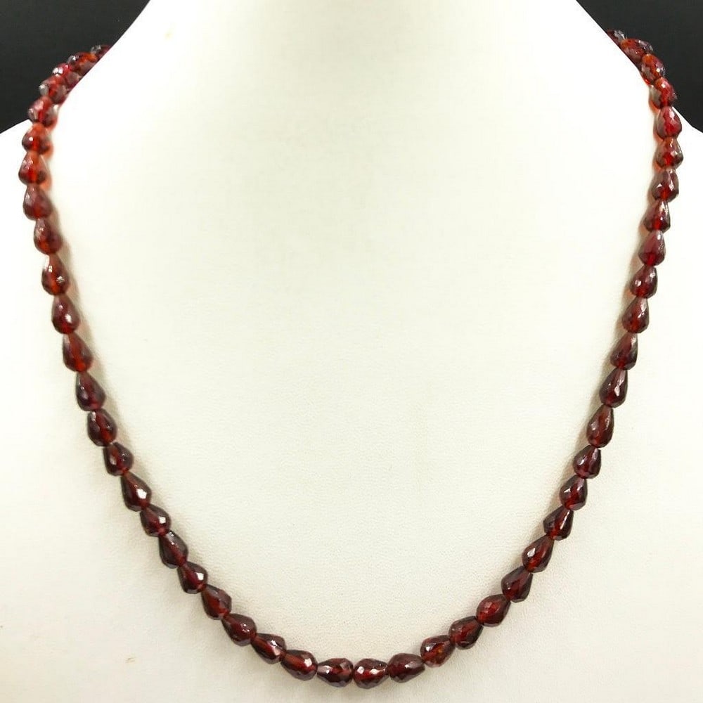 Brown Garnet Faceted Drops String Necklace (1 of 2)