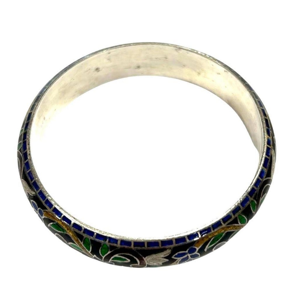 Flower Patterned Artistic Bangle - 2