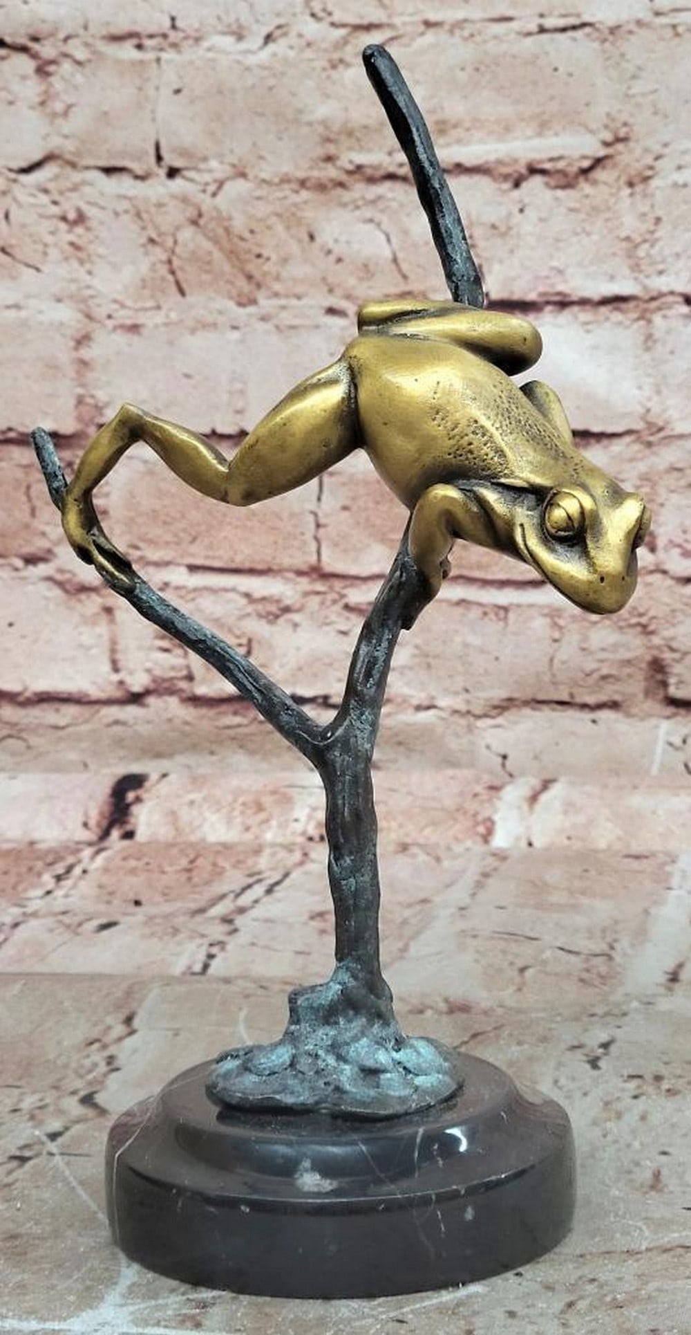 Frog on Branch" Original Bronze Sculpture by Milo – 9" x 5 (1 of 6)