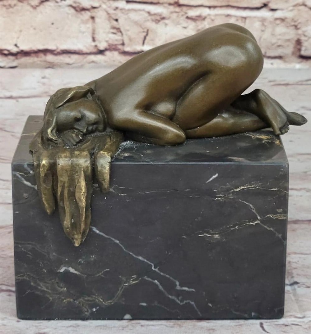 Sensuous Allure Erotic Bronze Sculpture by Phoc - 6" x 5": Sensuous Allure Erotic Bronze Sculpture by Phoc - 6" x 5" This evocative bronze sculpture by renowned artist Phoc captures the essence of irresistible allure with a sensuous female figure. Her