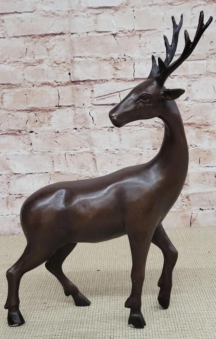Deer Grazing in Meadow Original Bronze Statue - 13.5" x 12" (1 of 6)