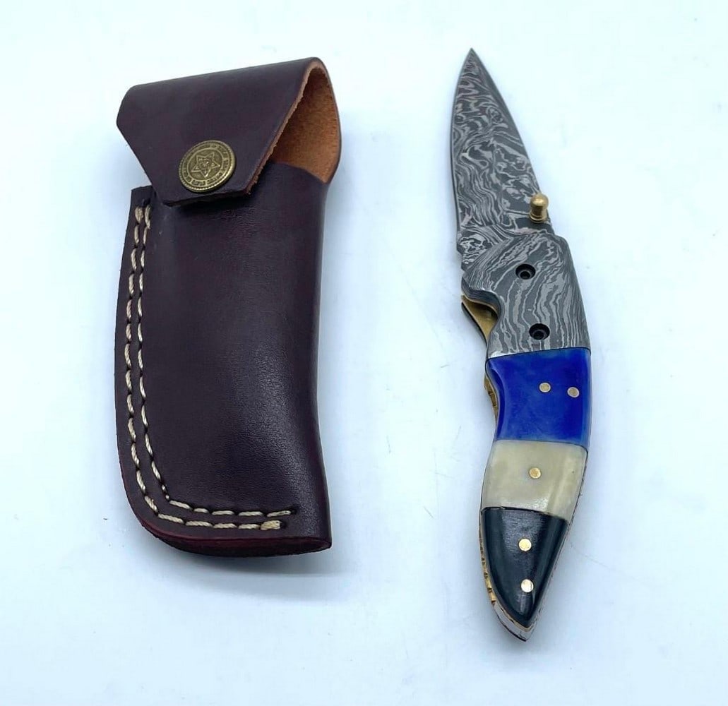 Tranquilities Folding Damascus Knife - 2