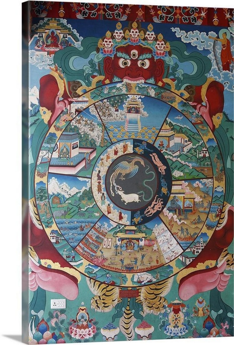 Wheel of Life Canvas Reproduction: Wheel of Life Canvas Reproduction Size: Width: 16 inches, Height: 24 inches View photos for further details.