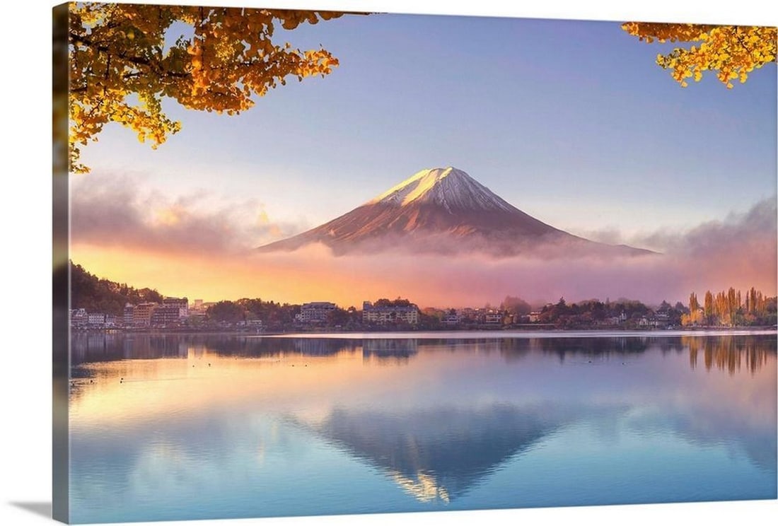 Japan, Fuji, Hakone, Izu National Park, Mt Fuji and Kawaguchi Ko Lake Canvas Reproduction (1 of 1)