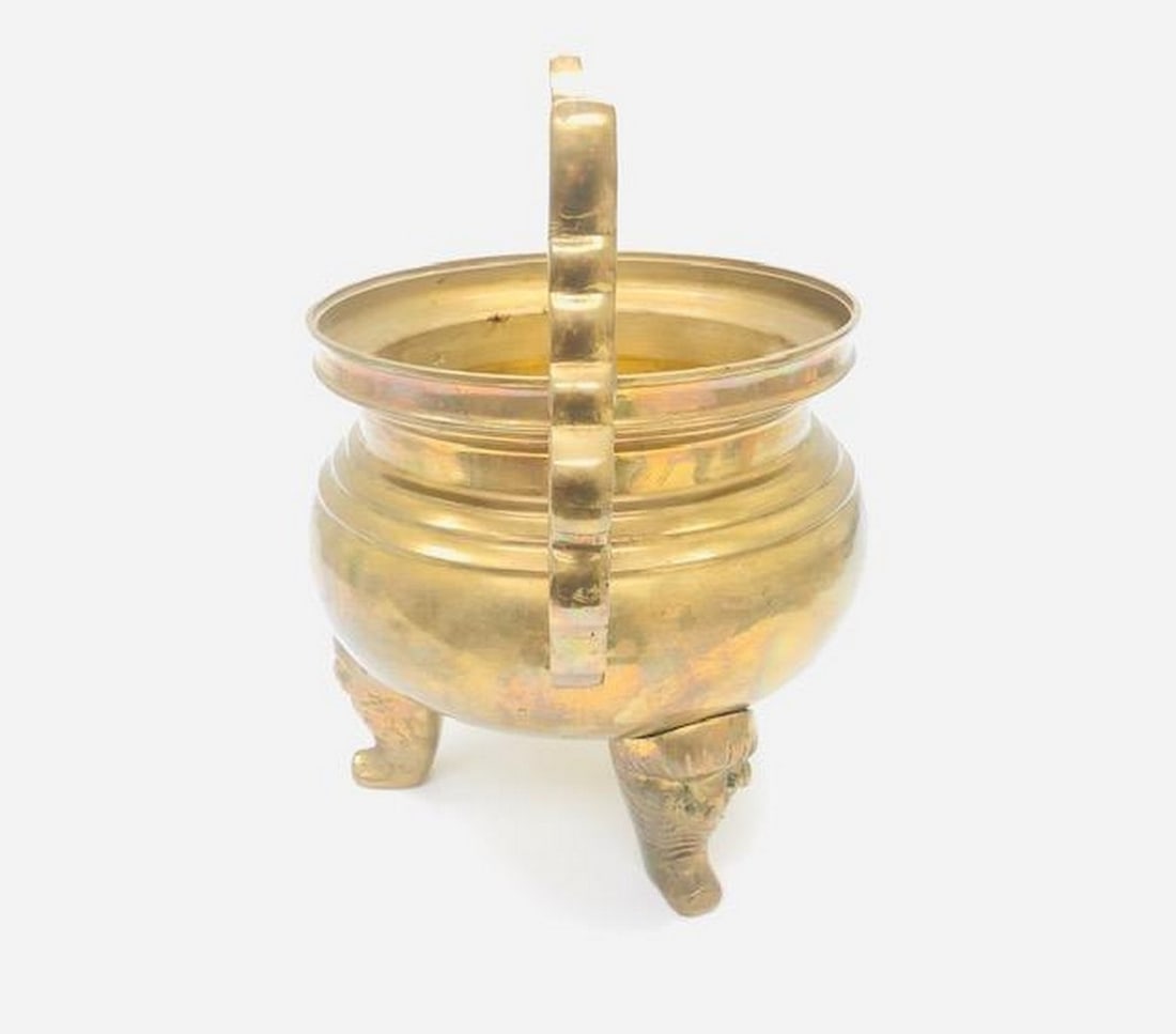 Large Two-Handled Floral Design Footed Censor - 2