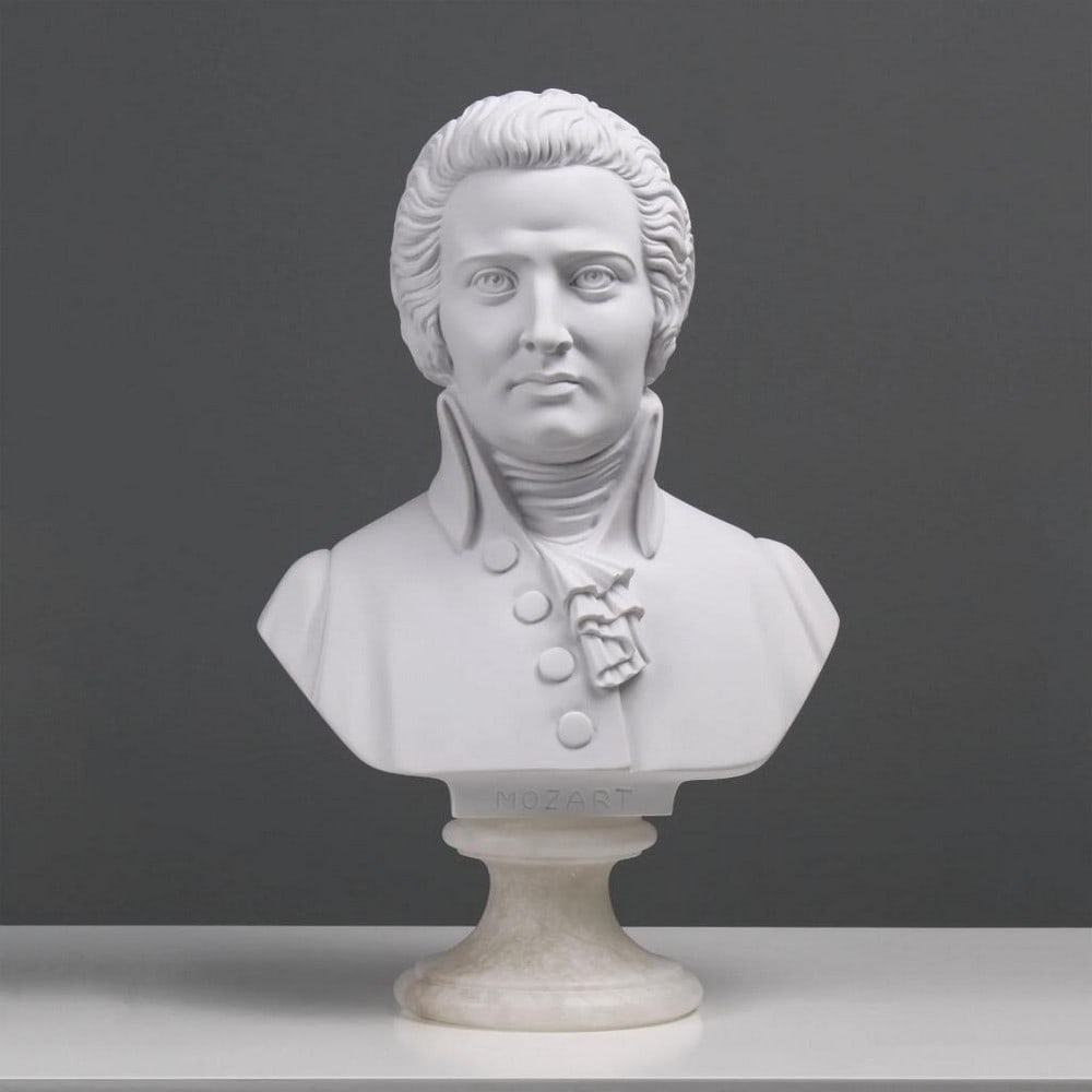 Mozart White Carrara Marble Bust Sculpture – (9.7 lbs) (1 of 5)