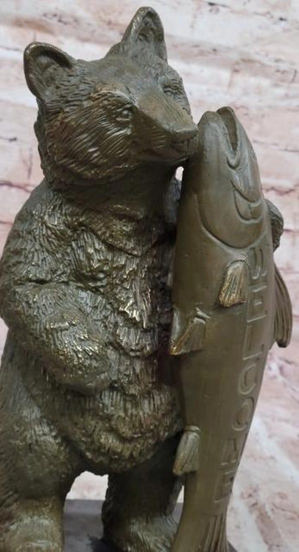 Bronze Bear Welcome Statue - 5