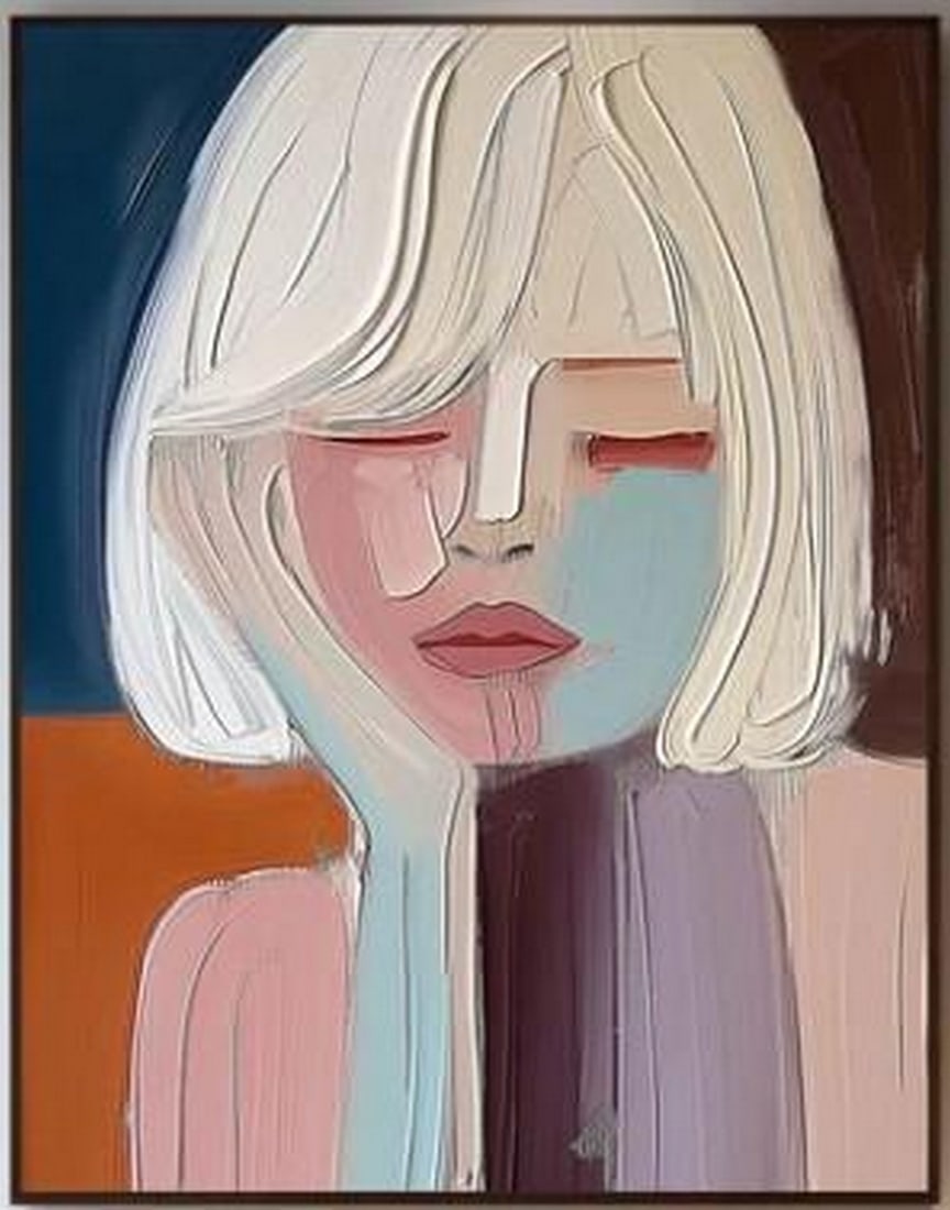 Whisper of Her Silence: Whisper of Her Silence A hauntingly elegant abstract of a girl rendered in textured plaster, this wall art captures emotion through minimal form. Soft curves and subtle contours emerge from the surfa