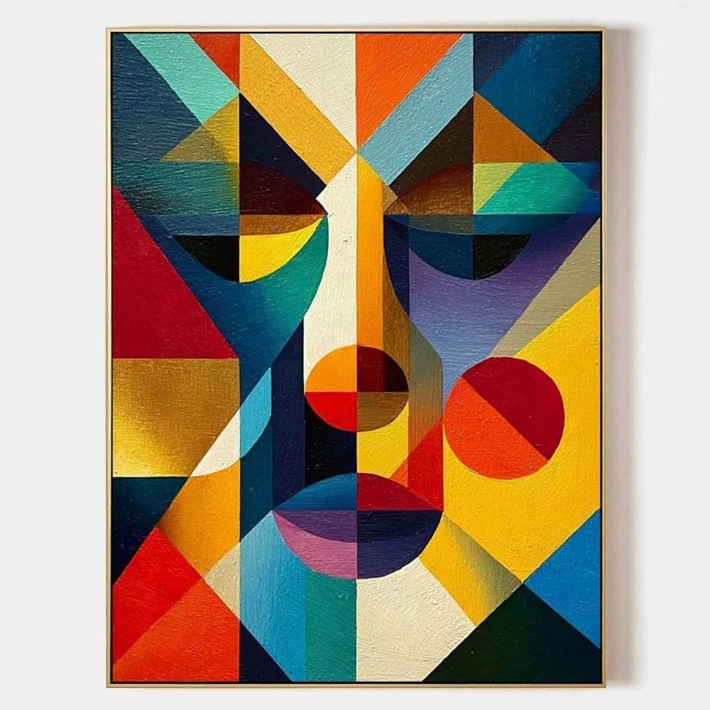 Geometric Abstract Pop Art Canvas Painting (1 of 2)