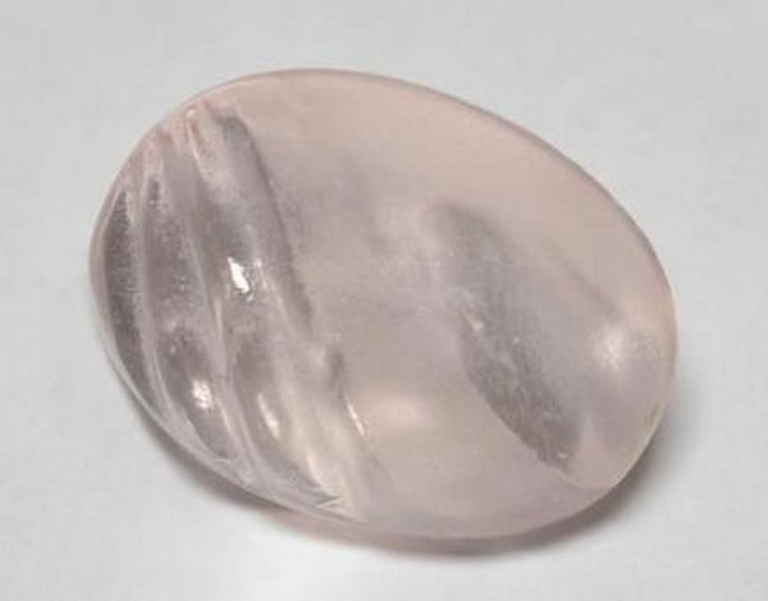 Morganite Gemstone Light Pink Carved Oval Beauty (1 of 2)