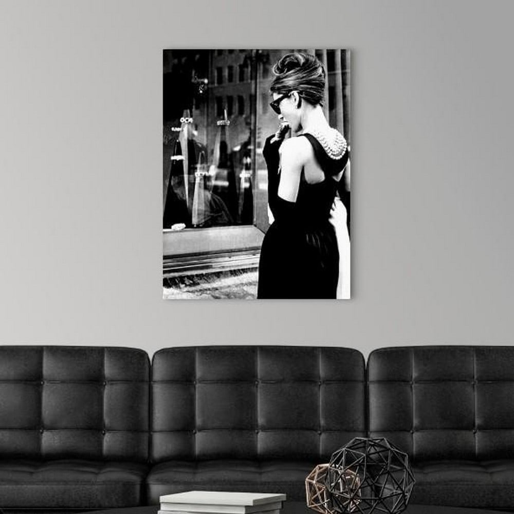 Audrey Hepburn Window Dream Stretched Canvas Print: Audrey Hepburn Window Dream Stretched Canvas Print Capture the timeless elegance of Audrey Hepburn with this stunning stretched canvas print, featuring the iconic moment of her gazing through a jewel