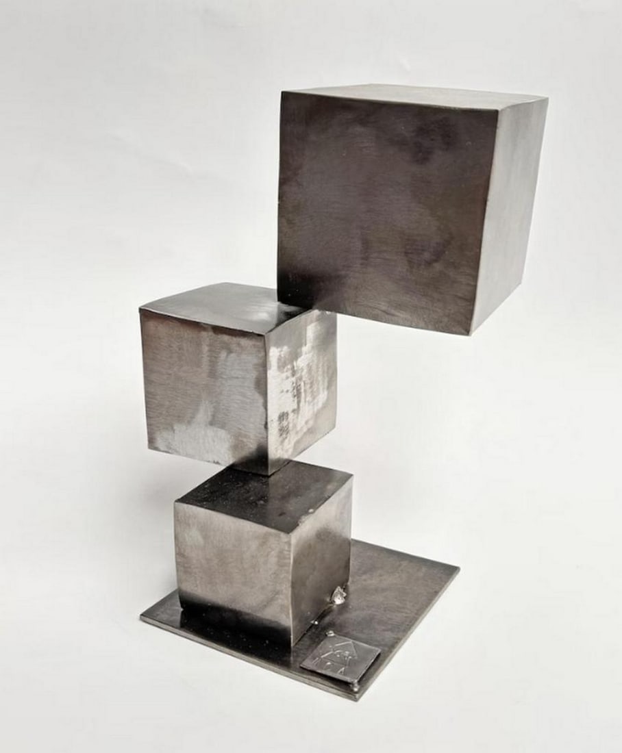 Cubist Equilibrium Metal Sculpture (1 of 4)