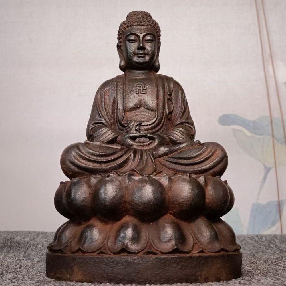 Antique Iron Shakyamuni Buddha Statue (1 of 8)