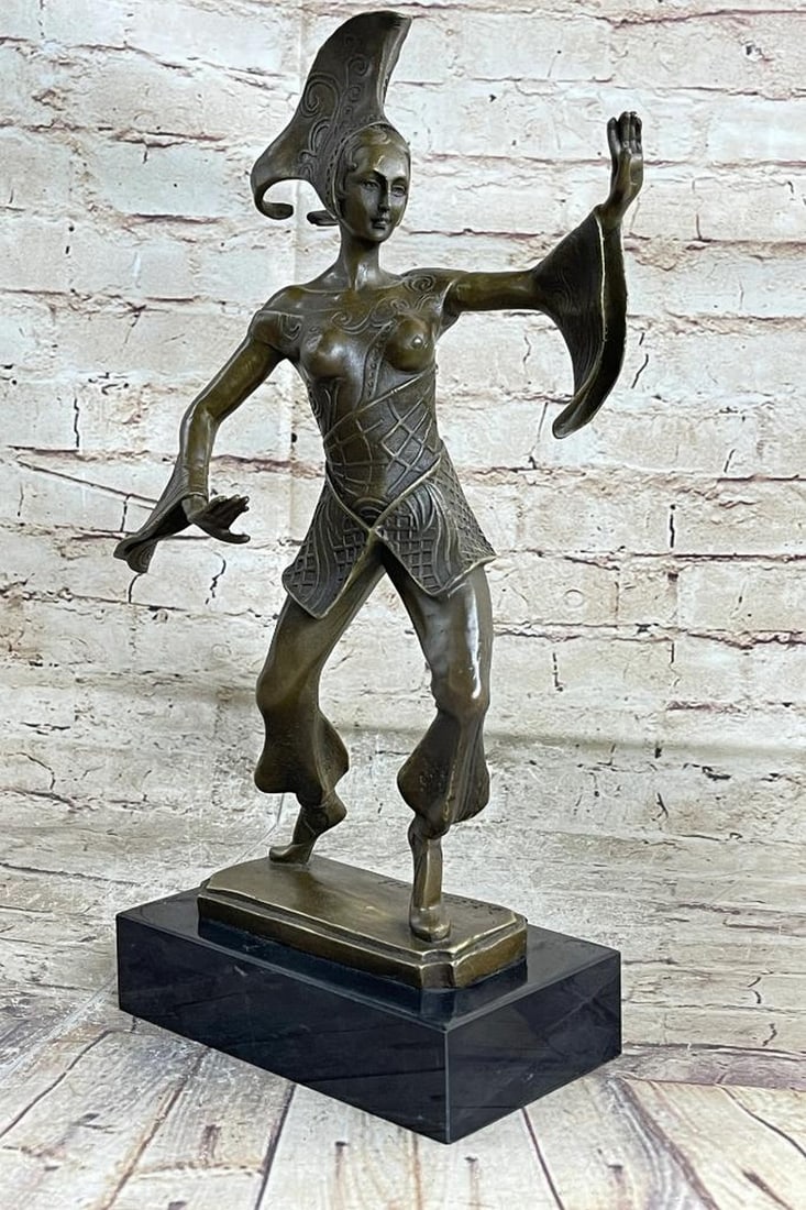 Dancing Jester Bronze Sculpture - 15" x 11": Dancing Jester Bronze Sculpture - 15" x 11" Ease and fierce composure emanate from this art deco sculpture. It's a wonderfully designed and executed work of art, from the delicately poise