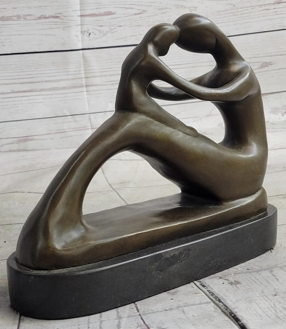 Eternal Embrace Bronze Sculpture by Milo - 8" x 9.5" (1 of 6)