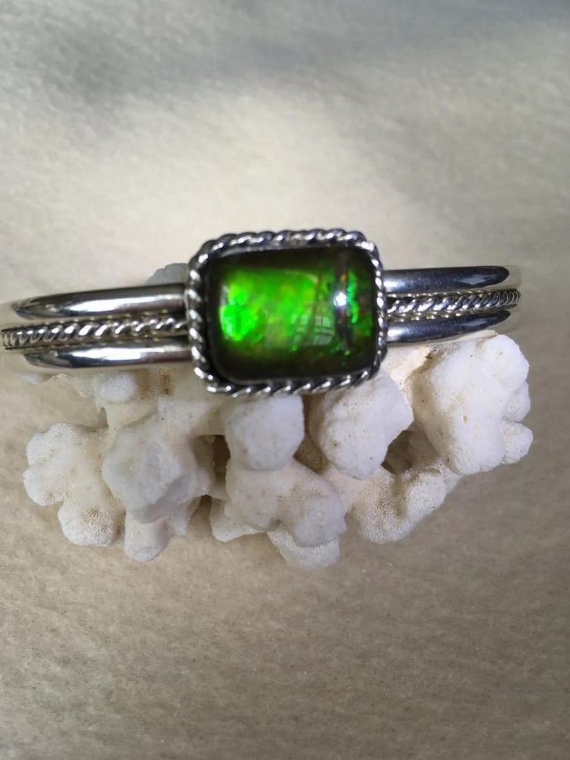 Emerald Aurora Ammolite Cuff - 2