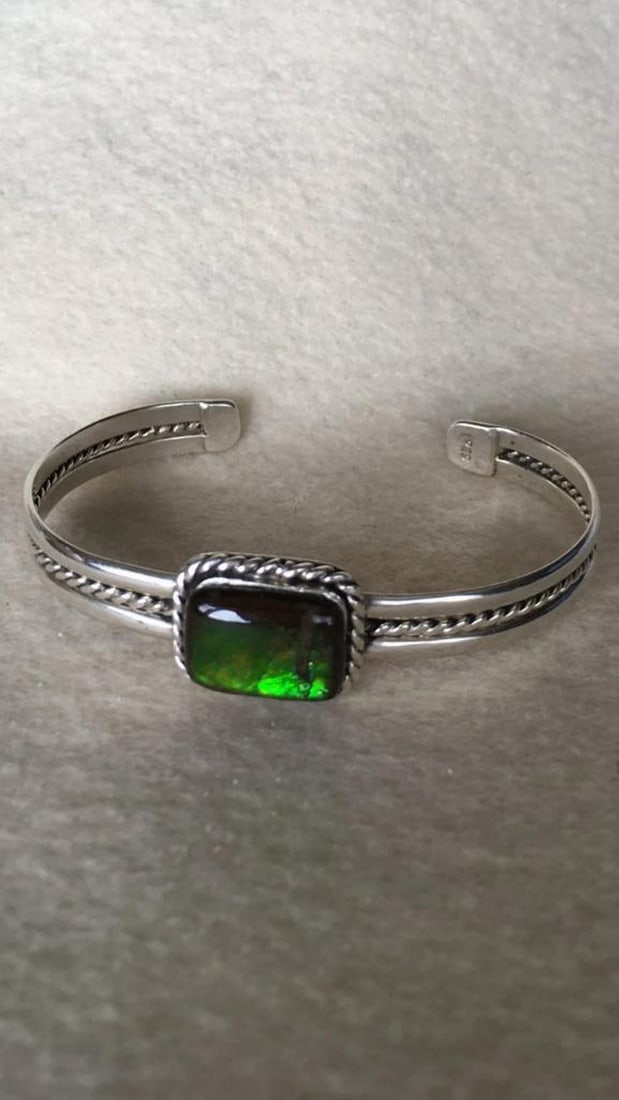 Emerald Aurora Ammolite Cuff - 3