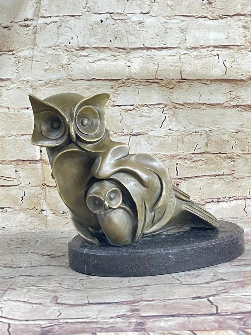 Signed Barye Inspired Abstract Owl Bronze Sculpture - 9" x 12" (1 of 9)