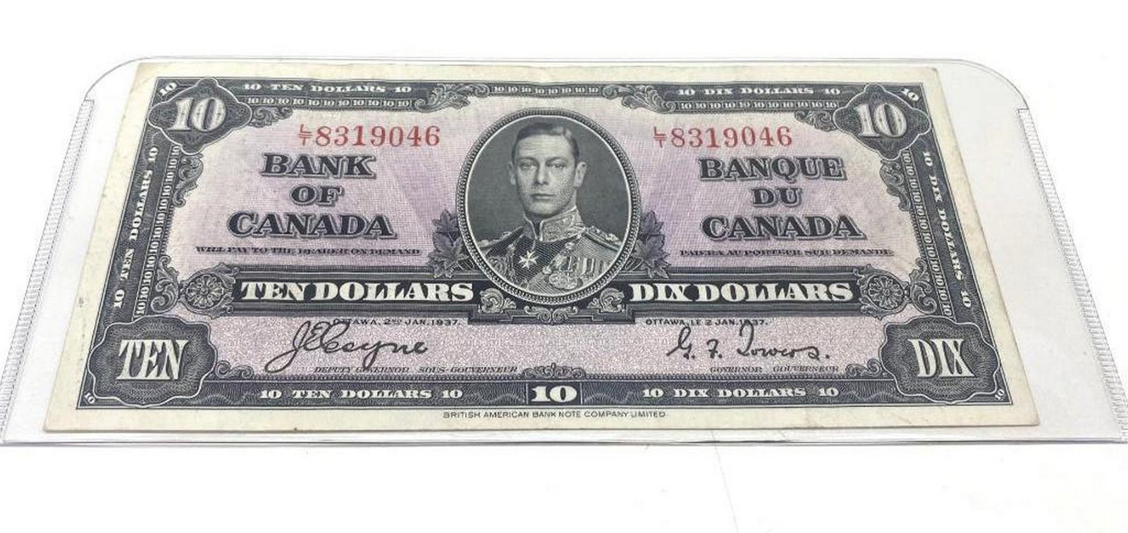 1937 Bank Of Canada $10 Bank Note - L/T 8319046 - Coyne & Towers (1 of 2)