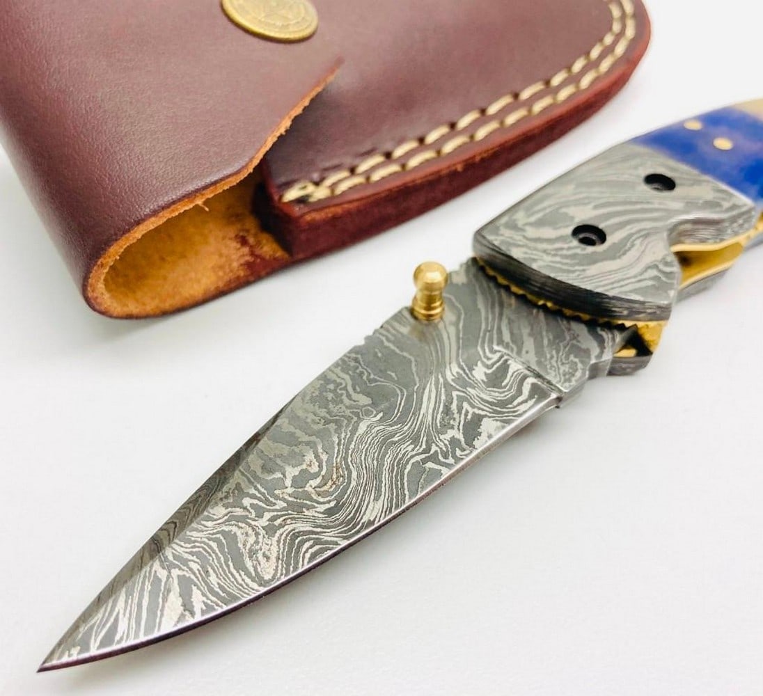 Tranquilities Folding Damascus Knife - 2